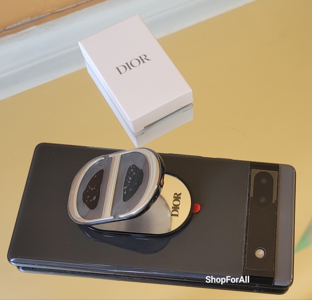 DIOR CD Smart Phone Pop Socket Phone Ring Mirror Stand Black/Silver Compact - Picture 5 of 16